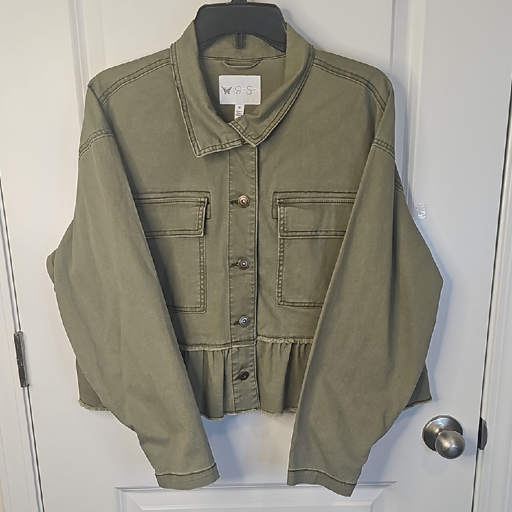 Jessica Simpson Women's Utility Jacket in Olive Size M